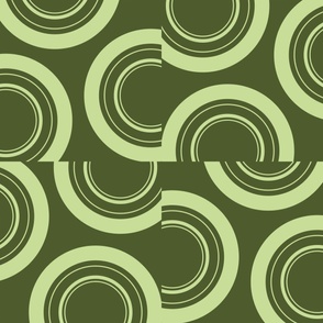 Split Circles in Soft Cosy Olive Green