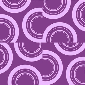 Split Circles in Warm Grape Purple