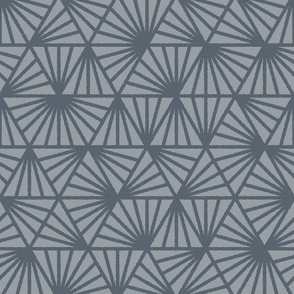 Early Dusk, stone gray on silver grey (Medium) – geometric triangles and textural line