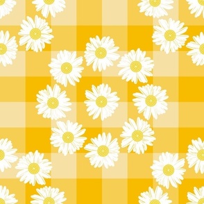 Daisy ring gingham. Large scale