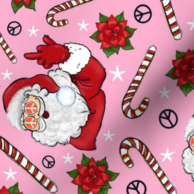 Large Scale Naughty Sarcastic Santa on Pink