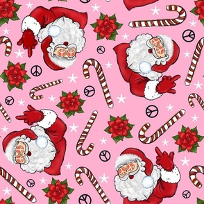 Large Scale Naughty Sarcastic Santa on Pink