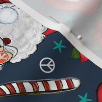 Large Scale Naughty Sarcastic Santa on Navy