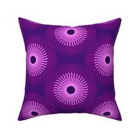 Circles in purple and violet abstract art fabric design pattern
