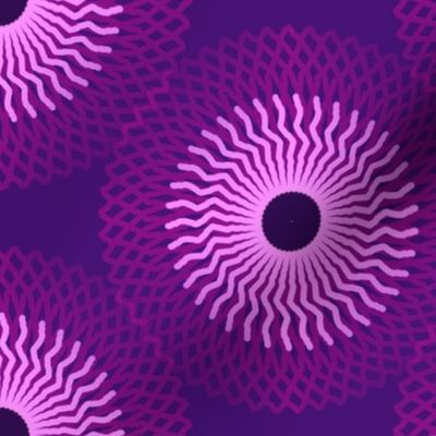 Circles in purple and violet abstract art fabric design pattern