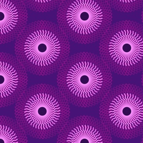 Circles in purple and violet abstract art fabric design pattern