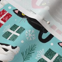 cute christmas cats with christmas presents blue medium scale WB23