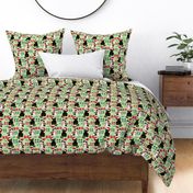 cute christmas cats with christmas presents bright green medium scale WB23