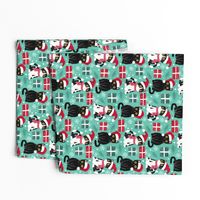 cute christmas cats with christmas presents green medium scale WB23