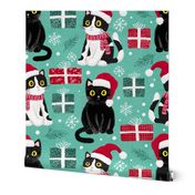 cute christmas cats with christmas presents green medium scale WB23