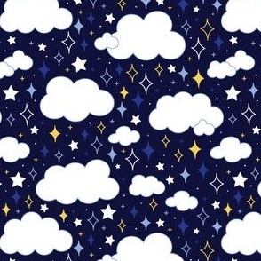 Sweet Dreams Blender Navy - Night Stars and Clouds