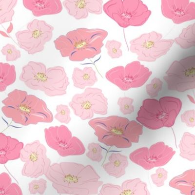 Quilt Block Pink Floral Ditsy Print Petunias Print Girls Fema