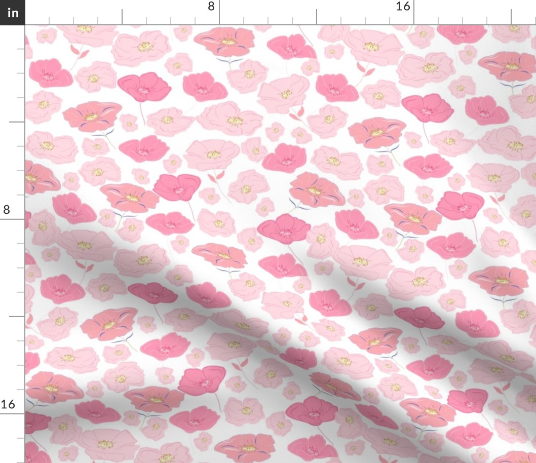 Quilt Block Pink Floral Ditsy Print Petunias Print Girls Fema
