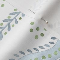 Rotated Andrew Stripe Soft Blue and Greens on White