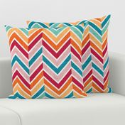 Groovy chevron waves //  normal scale // 70s inspirational classic geometric retro zigzag color blocks vintage sportswear bedding