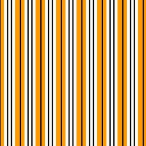 Halloween colored vertical stripes, orange and black on white