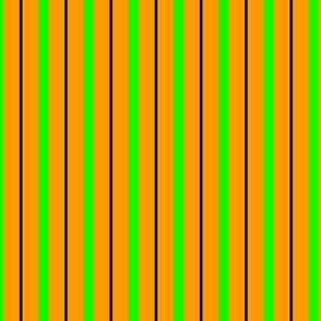 Halloween colored vertical stripes, green and black on orange