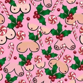 Medium Scale Christmas Nips on Pink