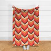 1970s vintage chevron red brown jumbo scale by Pippa Shaw