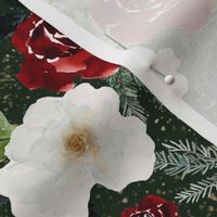 Christmas Roses and Florals / Pine 