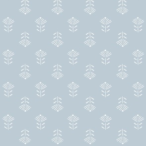 Diamond Tulip Wallpaper in Light Blue and White 4" Fabric