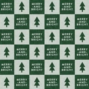 (small scale) Merry and Bright - Christmas Checks - Holiday Green & Sage - LAD23