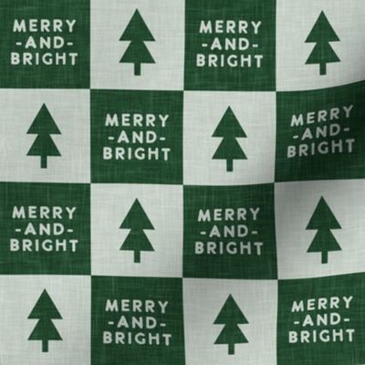 Merry and Bright - Christmas Checks - Holiday Green & Sage - LAD23