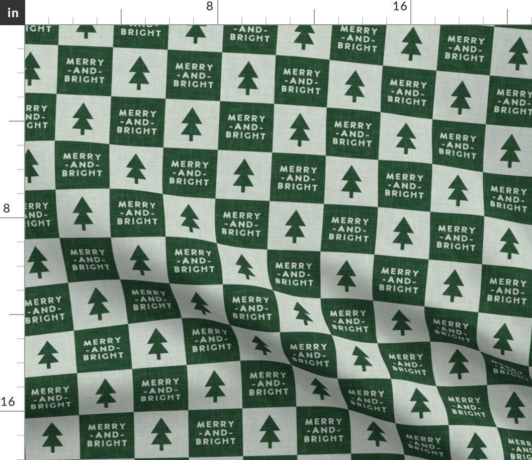 Merry and Bright - Christmas Checks - Holiday Green & Sage - LAD23