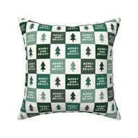 Merry and Bright - Christmas Checks - Holiday Multi green - LAD23