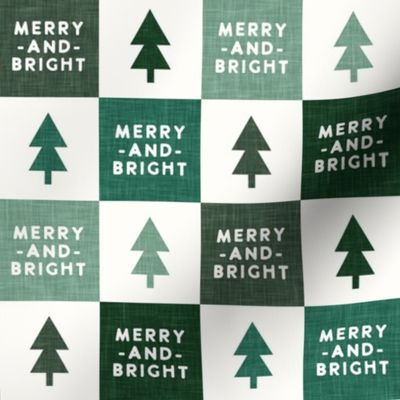 Merry and Bright - Christmas Checks - Holiday Multi green - LAD23
