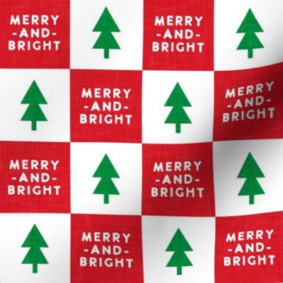 Merry and Bright - Christmas Checks - Holiday Red and Green - LAD23