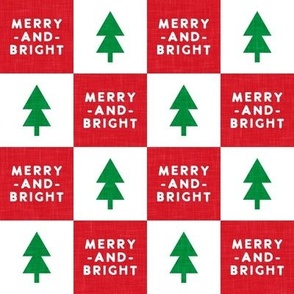 Merry and Bright - Christmas Checks - Holiday Red and Green - LAD23