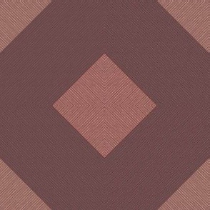 Textured Rattan Trellis Cheater Quilt in Taupe and Brown - Minimalist