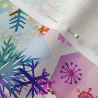 Winter Snowflakes stars Multicolor Medium