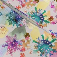 Winter Snowflakes stars Multicolor Medium