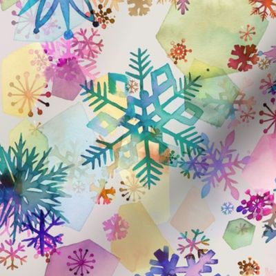 Winter Snowflakes stars Multicolor Medium