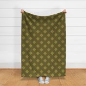 Textured Rattan Trellis  Cheater Quilt in Olive Green - 8 inch fabric repeat - 12 inch wallpaper repeat