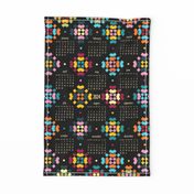 granny crochet 2024 calendar - stylized embroidery bohemian calendar - tea towel and wall hanging