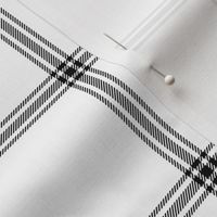 ticking stripe plaid  - black on white, 3" check