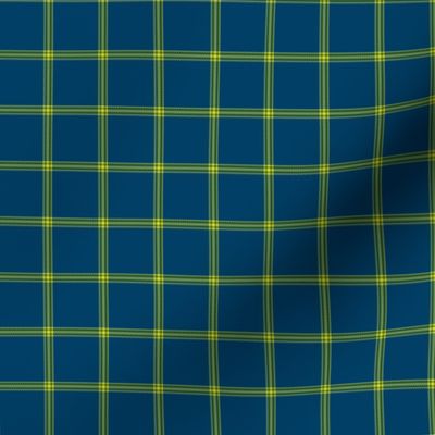 ticking stripe plaid  - chartreuse on navy, 1" check