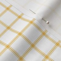 ticking stripe plaid  - orange on white, 1" check