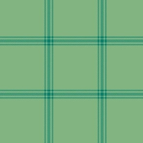 ticking stripe plaid  - green on green-gold, 3" check