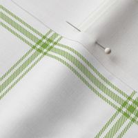 ticking stripe plaid  - green on white, 3" check