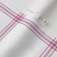 ticking stripe plaid  - red-violet on white, 3" check