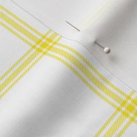 ticking stripe plaid  - yellow on white, 3" check