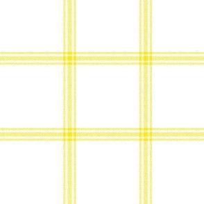ticking stripe plaid  - yellow on white, 3" check
