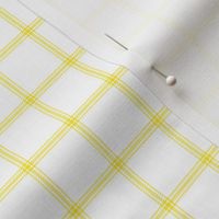 ticking stripe plaid  - yellow on white, 1" check