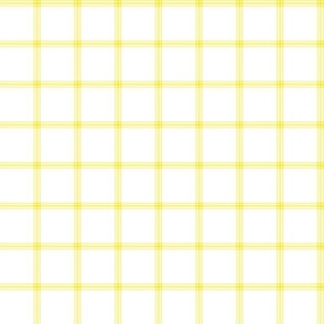 ticking stripe plaid  - yellow on white, 1" check