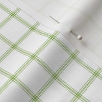 ticking stripe plaid  - green on white, 1" check