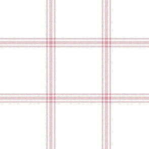 ticking stripe plaid - pastel pink on white, 3"